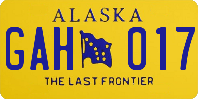 AK license plate GAH017