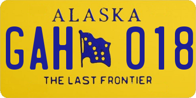 AK license plate GAH018