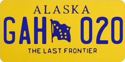 AK license plate GAH020