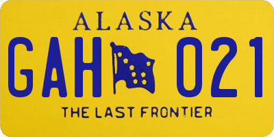 AK license plate GAH021