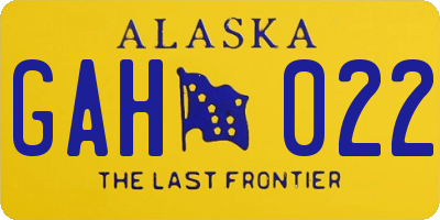 AK license plate GAH022