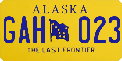 AK license plate GAH023