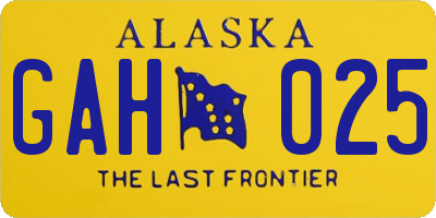 AK license plate GAH025