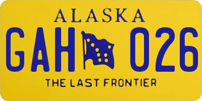 AK license plate GAH026