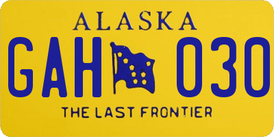 AK license plate GAH030