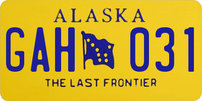 AK license plate GAH031