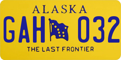 AK license plate GAH032