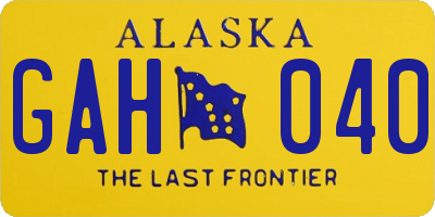 AK license plate GAH040