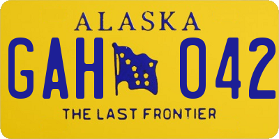 AK license plate GAH042