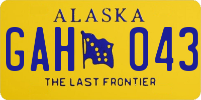 AK license plate GAH043