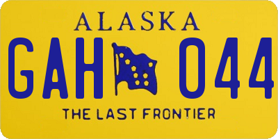 AK license plate GAH044