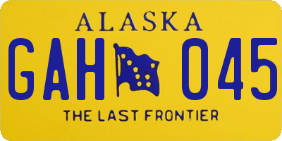 AK license plate GAH045