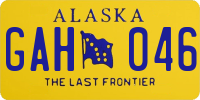 AK license plate GAH046