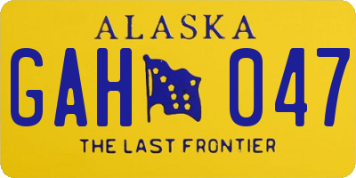 AK license plate GAH047