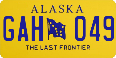 AK license plate GAH049