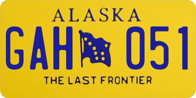 AK license plate GAH051