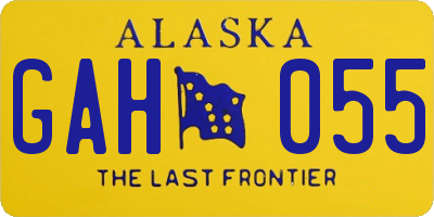 AK license plate GAH055