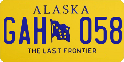 AK license plate GAH058