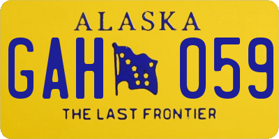 AK license plate GAH059