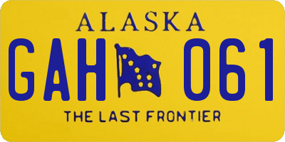 AK license plate GAH061