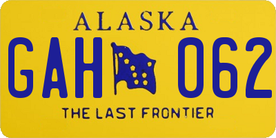 AK license plate GAH062