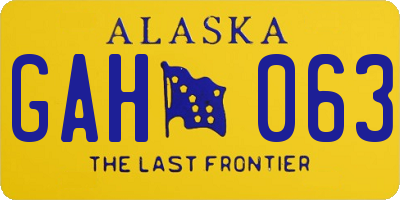 AK license plate GAH063