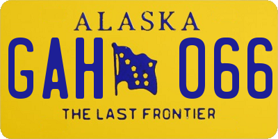 AK license plate GAH066