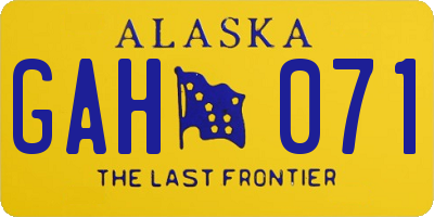 AK license plate GAH071