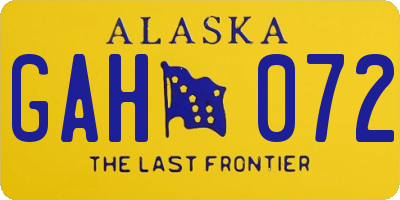 AK license plate GAH072