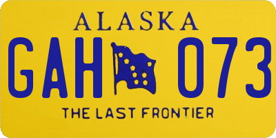 AK license plate GAH073