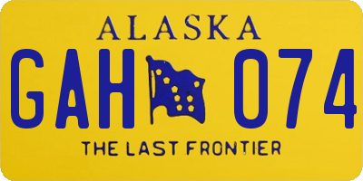 AK license plate GAH074