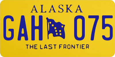 AK license plate GAH075