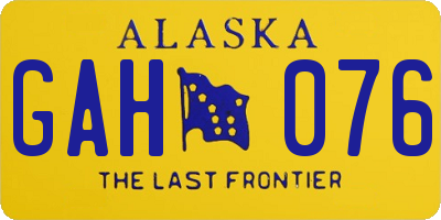 AK license plate GAH076