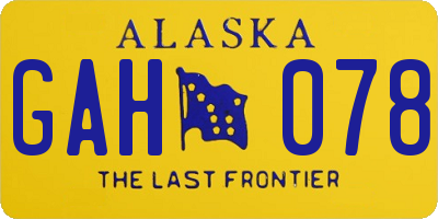 AK license plate GAH078