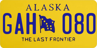 AK license plate GAH080