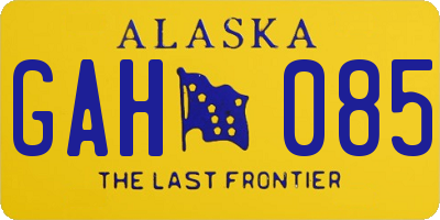 AK license plate GAH085