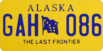 AK license plate GAH086
