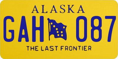 AK license plate GAH087