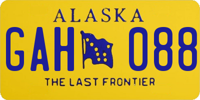 AK license plate GAH088