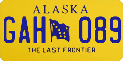 AK license plate GAH089
