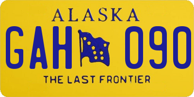 AK license plate GAH090