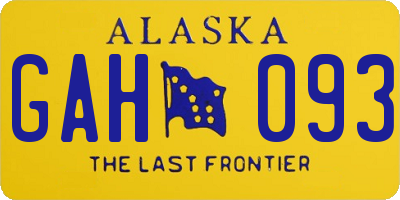 AK license plate GAH093