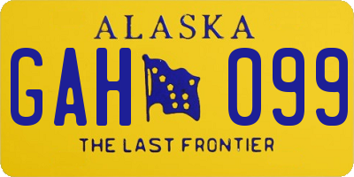 AK license plate GAH099