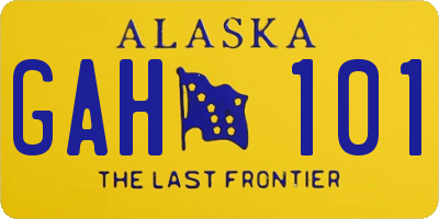 AK license plate GAH101