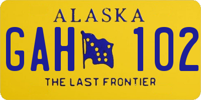 AK license plate GAH102