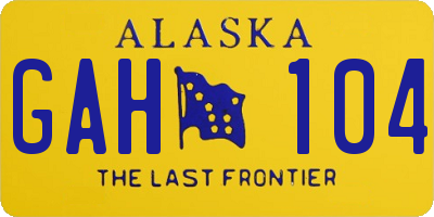 AK license plate GAH104