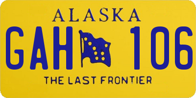 AK license plate GAH106