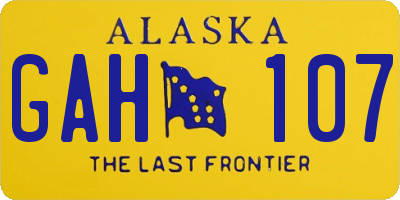 AK license plate GAH107