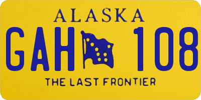 AK license plate GAH108