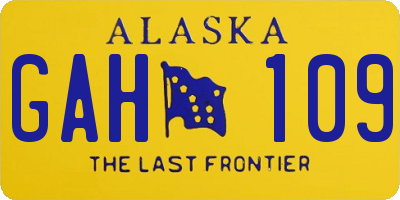 AK license plate GAH109